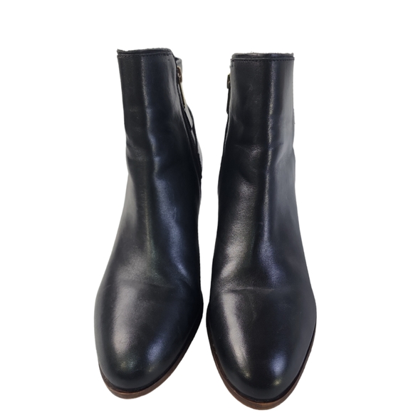 Sam Edelman Black Leather Ankle Boots Women's Size 9.5 M Zips  WORN 1x - Picture 7 of 9